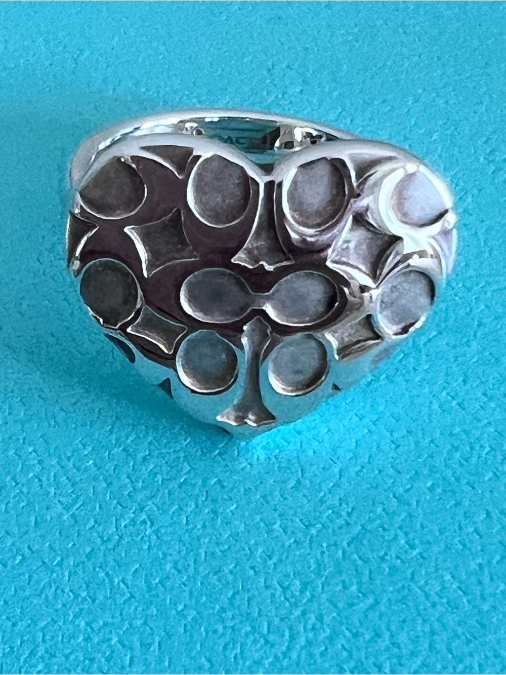 Vintage Coach Heart Ring Sterling Silver/925